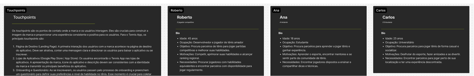 Touchpoints and Personas